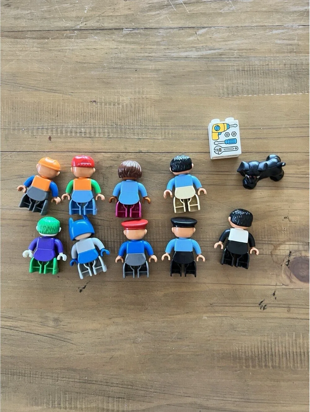 Lego Duplo Lot Of 9 Figures Mixed Characters Batman Police Fireman